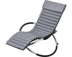 2 in 1 schommelstoel - tuinstoelen - ligbed tuin - Zonnebed - Tuinmeubelen - Tuinstoel - Relaxstoel - grijs - 150 x 62 x 88 cm