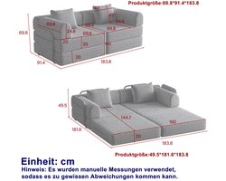 2-in-1 Slaapbank – Bankbed – Bedbank – Slaapbankje – Klapbank – Ruimtebesparend Ontwerp – Stevig Metalen Frame – Gebruikt Chenille Bekleding – Eenvoudige Montage – Beige Kleur