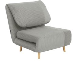 2-in-1 slaapsofa en slaapstoel verstelbaar met klapmatras - grijze cord-look
