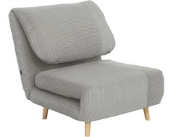2-in-1 slaapsofa en slaapstoel verstelbaar met klapmatras - grijze cord-look