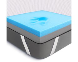2-in-1 Traagschuim Topdekmatras 140x200 – Gel Matrastopper met Keerbare Hardheid – Ademend, Koel & Ergonomisch voor Optimaal Slaapcomfort