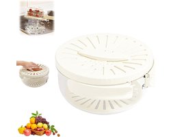 2 - in - 1 Vergiet Met Deksel En Handvat – Multifunctionele Afwasbak – Voor Groenten En Fruit – Vriesbestendig – Wit – Afmeting - 15.5x8.33cm