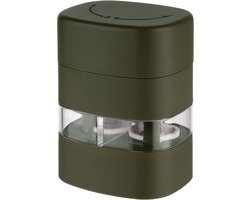 2-in-1 zout- en pepermolen met keramisch maalwerk - maalgraad instelbaar - olijf