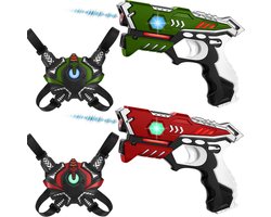 2 KidsTag laserguns + 2 lasergame vesten - Lasergame set voor kinderen met Vest Only functie - Laser Tag Lasergame Pistolen leeftijd 6+