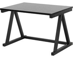 2-laags Houten Magnetronstandaard - Opbergrek voor de Keuken - Houten Rekken - Magnetron Bakkersrek - Keukenkast Tegenplank met Kruidenrek - Organisator - Printers Opbergplank (Zwart) magnetronkast