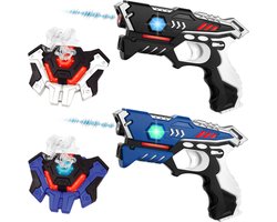 2 laserpistolen + 2 lasergame waterdamp vesten - KidsTag laserguns voor kinderen vanaf 6 jaar