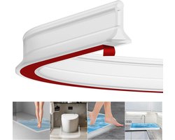 2 meter Wit, lange waterdichte vloerbarrière voor natte ruimtes, zelfklevende spatbescherming, rubberen waterkering voor de douche, waterkering voor de douchedrempel, flexibele afdichtingsstrip voor douchewanden in de badkamer, vloer | Cyslmuk®