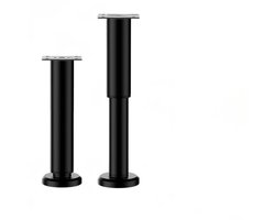 2 Meubelpoten - Hoogte Verstelbaar - 25-43 cm - Verstelbare Hoogte Metalen Poten - Met Schroeven - Meubelpoten - Hoogte Verstelbaar - Bedpoten - Steunpoten - Geschikt voor Slaapbanken - Kasten -25*6cm-Zwart