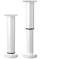 2 Meubelpoten - Hoogte Verstelbaar - 25-43 cm - Verstelbare Hoogte Metalen Poten - Met Schroeven - Meubelpoten - Hoogte Verstelbaar - Bedpoten - Steunpoten - Geschikt voor Slaapbanken - Kasten -25*6cm-Wit