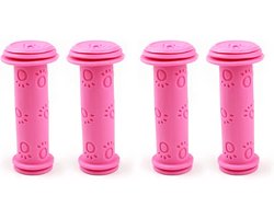 2 paar antislip fietsstuurhoezen - universele rubberen handvatten voor kinderscooters/fietsen (roze)