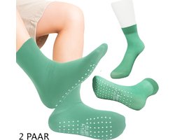 2 Paar Antislip Sportsokken Groen – Ademend & Comfortabel – Yoga, Pilates en Indoor Fitness Sokken voor Jongeren en Volwassenen (Maat 35–41)