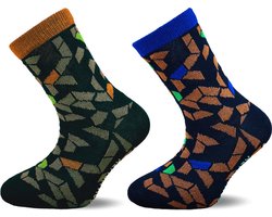 2 Paar kindersokken - Naadloos - Grafisch - Maat 27-30