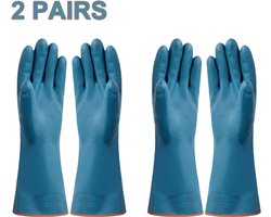 2 Paar Waterdichte Handschoenen met Fleece – Dikke Schoonmaakhandschoenen voor Huis, Badkamer & Keuken, Handbescherming, Huishoudhandschoenen & Schoonmaakgereedschap