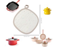 2-pack 2 in 1 pannenlappen-handschoenen, hittebestendige pannenlappen met zakken, antislip pannenlappen van katoen, bakhandschoenen ovenhandschoenen, antislip kookhandschoenen voor koken, bakken
