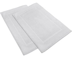 2 PACK - Badmat Katoen Wit - 750 gr/m2 - 50x70 cm