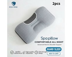 2-Pack Grijze Ergonomische Nekkussens – Ademend, Comfortabel & Perfecte Ondersteuning voor Nek en Schouders"