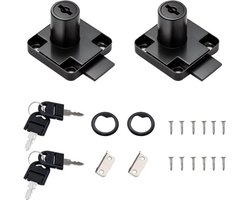 2 Pack Kast Kantoor Lade Cam Lock Archiefkast Lock met 2 Sleutels Vierkante Basis Schroef Vaste Meubels Beveiliging Slot voor Meubeldeur Huishoudelijke Brievenbus Glazen Showcase (Master Key