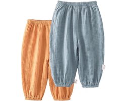 2-Pack Katoenen Lange Broeken voor Baby's en Peuters - UV-beschermend en Anti-Mug