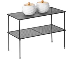 2-Pack Keukenkast Plank Organizer - Uitbreidbare en Stapelbare Opbergoplossing voor Keuken, Badkamer en Wasruimte