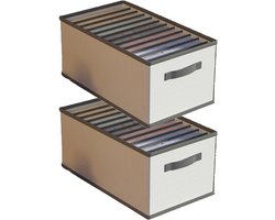 2-pack kledingorganizers voor de garderobe, 9 compartimenten, waterdichte opbergdoos, opvouwbare ladeverdelers voor jeans, broeken, shirts, leggings, 32x25x17cm