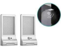 2-pack LED Lovers Kansas Solar Flat Light - Met Bewegingssensor - IP44 - Zilver