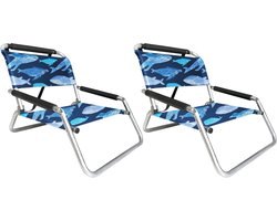 2 Pack Lichtgewicht Waterbestendige Strandstoelen met Schouderriem en Opbergtas