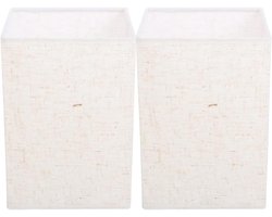 2-pack Linnen Lampenkappen | Rechthoekig | Kroonluchter & Staande Lampen | Stoffen Tafellamp Cover