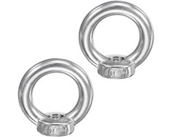 2-Pack M10 Ophangogen Moer, 304 RVS Draad Moer Bevestiging voor Hanglampen en Kroonluchters, Stevige en Duurzame Oplossing voor Verlichting
