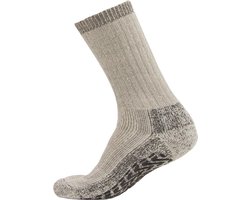 2-Pack Merino Wollen Huissokken Met Anti-Slip Laag S4 - Unisex - Grijs - Maat 39-42