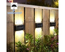 2 Pack! Mini Solar Buiten Led Lamp IP65 - Waterdicht Up & Down Buitenlampen Buitenverlichting LED Zonne-Wandlamp voor Tuin & Muurdecoratie - 10 LED's, Bewegings sensor Warm Wit Licht Tuin Huis