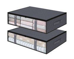 2-pack opbergboxen voor onder het bed, lades voor onder het bed, opvouwbare opbergtas voor kleding met deksel - Geschikt voor dekbedden, kleding en een kledingkast onder het bed - Model A - 60*45*15cm