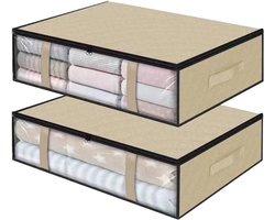 2-pack opbergboxen voor onder het bed, lades voor onder het bed, opvouwbare opbergtas voor kleding met deksel - Geschikt voor dekbedden, kleding en een kledingkast onder het bed - Model C - 60*45*15cm