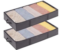 2-pack opbergboxen voor onder het bed, lades voor onder het bed, opvouwbare opbergtas voor kleding met deksel - Geschikt voor dekbedden, kleding en een kledingkast onder het bed - Model D - 90*48*15cm