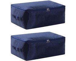 2-pack opbergzakken voor onder het bed - grote opbergtas voor kleding met ritsen en handvatten, opvouwbare organizer, verhuistas voor dekens, dekbedden, kleding en beddengoed
