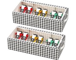 2-pack schoenenorganizer voor in de kast, opbergbakken, hoedenorganizer, opbergcontainers onder het bed, opvouwbaar, stapelbare schoenenopbergcontainers voor het opbergen van schoenen, kleding en dagelijkse benodigdheden