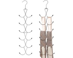 2-pack sjaalhouder met 24 vakken, handtas organizer met 360° draaibare haak, ideaal voor sjaals, riemen en accessoires in de kast