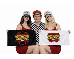2-Pack Spanje Sporthanddoeken - Wit & Zwart – Hala Madrid Handdoeken & Zweetbanden – Real Kerst Polsbanden Portemonnee