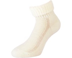 2-Pack Zachte Merino Wollen Huissokken Met Badstof Voering S9 - Ecru - Maat 43-45