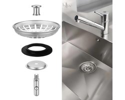 2-Pack Zilveren RVS Wastafel Mandje - Geschikt voor IKEA Keuken Wastafels - Afwasbak Filter Afvoerstop - Anti-verstopping Filter Afvoer Accessoire