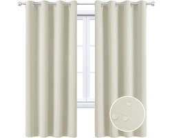 2 panelen verduistering buitengordijnen, waterdicht, winddicht, thermisch geïsoleerde buiten patio gordijnen voor veranda/pergola/tuin/schuifdeur/boom. (Beige, 52 * 108in (132 * 274cm))