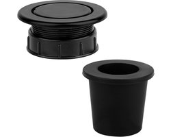 2 Parasol Ring Plug Sets voor Terrastafel, Inzet voor Buiten, Tuin, Zwembad, Camping (Zwart)