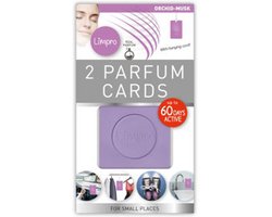 2 Parfum cards - Geurzakje - Auto luchtverfrisser - Geurhanger - Set van 2 - Orchidee Musk geur - Paars - 16.5 x 9.5 - Kledingkast - Badkamer - Schoenen