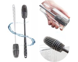 2 Pcs Bottle Brush - Silicone Cleaning Brushes - Long Handle Bottle Brush voor Fles - Beker - Ketel - Vaasje - Glas