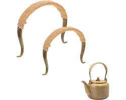 2 Pcs Metaal Handgrepen voor Teapot - Rattan Theepot Handgreep - Vervanging voor Keramische Theepotten