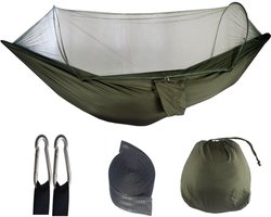 2 Personen Hangmat - binnen & buiten - voor Kinderen en Volwassenen Katoen - Campingaccessoires - Muggenhangmat - Outdoor Hangmat met Muskietennet - sneldrogend parachute