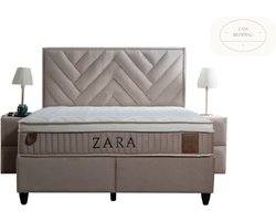 2 Persoons Opberg Boxspring ZARA Taupe/bruin 180x200