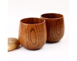 2 pieces natuurlijke houten kopjes - decoratieve kopjes - houten koffiemok - drinkbekers van milieuvriendelijk hout