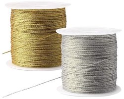 2 Rollen Metallic Goud en Zilver Koord (100m Totaal) - Decoratie en Knutselmateriaal