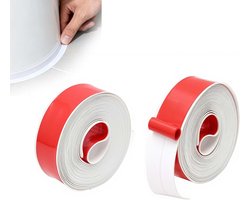 2 rollen siliconen afdichting voor badkamer, 3,2 m x 2,2 cm, zachte plint, zelfklevend, van pvc, schimmelbestendig, douchestrip voor badkuipen, wastafels en keuken