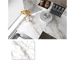 2 Rollen Zelfklevend Behang - Muurdecoratie - Waterbestendig en Hittebestendig - PVC Interieurdecoratie - 60 cm x 1 m - Hof Witte Jade